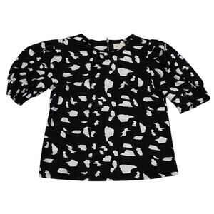 Melloday Size M Black and White Polka Dot Top